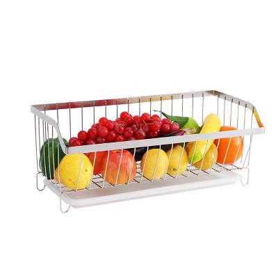 China New Product Kitchen Stainless Steel Home Fruit And Vegetable Basket Storage Wall Mounted Rack for sale