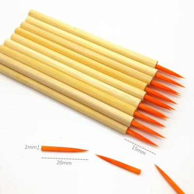 China Eco-Friendly Biodegradable Wooden Disposable Nylon Hair Brush Handle Eyeliner Brush Eyeliner Bamboo Handle Eyeliner Applicators for sale