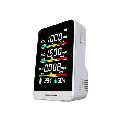 China Carbon Dioxide Testing Multifunction Air Detector Data HCHO TVOC CO2 Air Quality Monitor Real Time Tester for sale