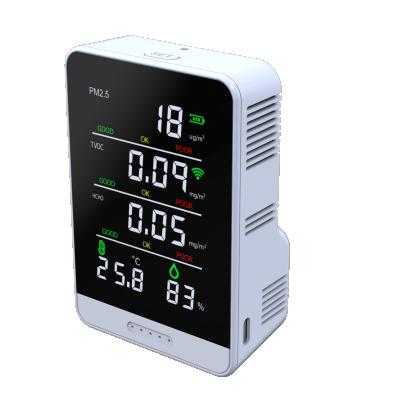 China Mini 2021 Portable 5 IN 1 Mini HCHO Smart Monitor Air Quality Detector For Home Rechargeable Monitor for sale