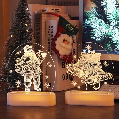 China Holiday Hot Sales Christmas LED Lights Room Decoration Lights Snowman Bell Christmas Decoration 3D Night Light M for sale