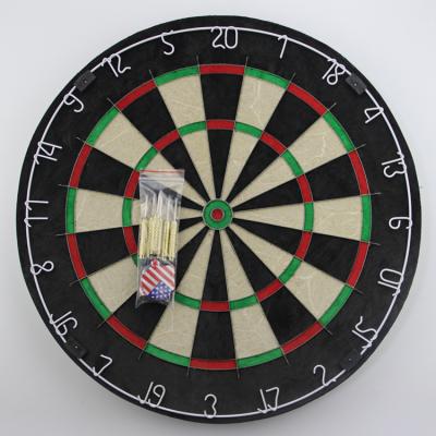 China Hair dartboard 18 inches of sisal dartboard with 6 set brass darts for sale