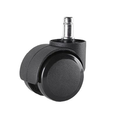 China Rigid Type 2 Inch Stem PU And Nylon Black Universal Caster Wheels For Office Chair for sale