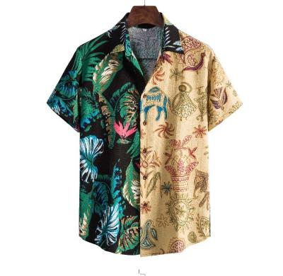 China Gently 2022 New Fashion Print Vintage Short Sleeve Shirt Casual Oversized Shirts For Men for sale