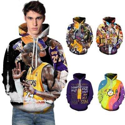 China 2022 Fashion Breathable Kobe 3D Pattern Boy Hoodies Oversized Gym Plus Size Men's Hoodies for sale