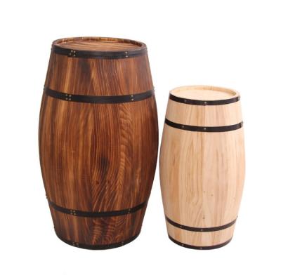 China Design Decorative Special Stackable Wooden Wine Barrel Bar Solid Wood Barrel for sale