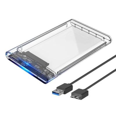 China USB 3.0 plastic sata 2.5 inch hdd transparent box for sale