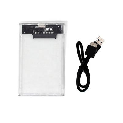 China USB 3.0 plastic sata hdd 2.5 inch transparent enclosure for sale