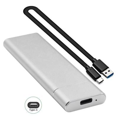 China Aluminum NGFF SSD M.2 SATA To USB 3.1 Type C USB 3.0 To External Case Hard Disk Drive M.2 NGFF SSD Aluminum Enclosure UASP B B+M Key box for sale