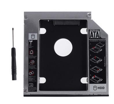 China Aluminum alloy 9.5/12.7mm hdd caddy 2.5 inch optical bay SATA I/II/III/HDD/SSD second HDD caddy for sale