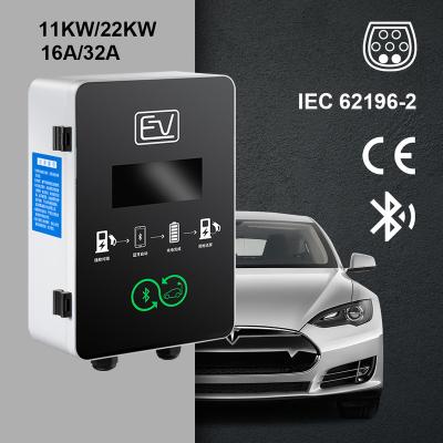 China Voltage Monitoring Home Wallbox 220V 32A 22KW Wall Mounted Type - 2 AC EV Charger Station Electric Vehicles Cars for sale