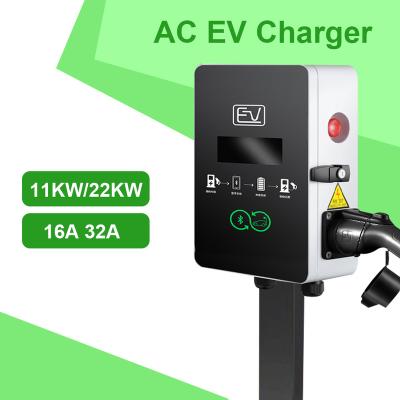 China Fast Voltage Monitoring EV Cars Charging Stations 11kw 22kw 16a 32a - 2 Type Wallbox For Electric Vehicle EV Charger for sale