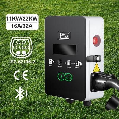 China Voltage monitoring 22kw 32a ac ac charger ev charging stations ev fast charging ev wall mounted charger for sale