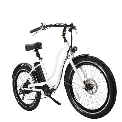 China Aluminum Alloy Vintage Electric Bike Fat Tire 26inch*4.0 Bateria Female eBike Beach Cruiser for sale