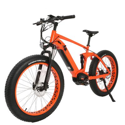 China 48V1000W Bafang Mid Drive Fat Tire Luxury Ebike Full Suspension Electric Bicycle for sale