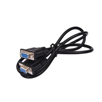 China wholesale hot sale high quality cross wire 9 Pin Black Computer Vga Cable 9 pin for sale