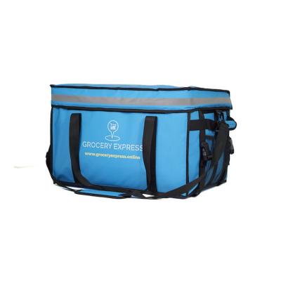 China Insulated Hot Fast Food Delivery Bike Box Fashion Blue Bags Sequin Backpack Bag for sale