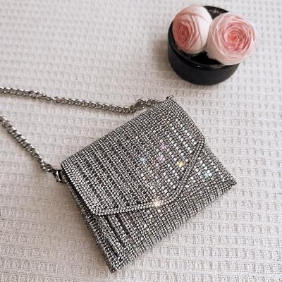 China Today Portable Shipping Mini Bags For Women 2023 Designer Handbag Small Evening Luxury Cross - Body Bag Rhinestone Purse Chain Shoulder Bags for sale