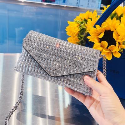 China Today Shipping Rhinestone Purse Evening Pouch Portable For 6.7 Inch Phone Cross - Body Bag PU Leather Women Chain Shoulder Bags 2023 Wholesale for sale