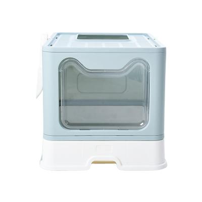 China High Quality Clean Container Cat Toilet Litter Box Drawer Portable Folding Toilet Sand Box Breathable for sale