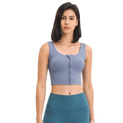 China Spring and summer new fashion women's breathable sports bra gather shockproof high-impact sports bra for sale