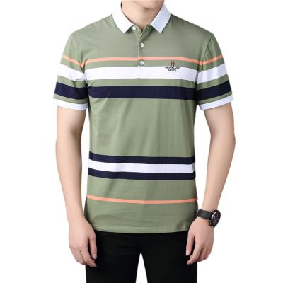 China Custom Anti Pilling Golf Use Cross Stripe Shirts Polo Shirt Voor Heren OEM High Quality T-shirt for sale