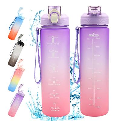 China 32 Ounce Viable Water Bottles With Infuser, Black Water Bottles With Filter, BPA Free Leakproof Plastic Reusable Workout Gym Water Bottle for sale