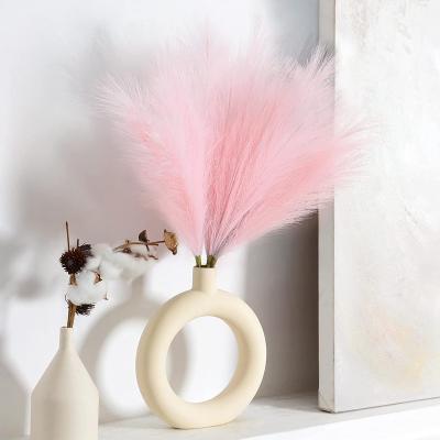 China 6Pcs Faux Pampas Grass Set Faux Pampas Grass Set - Non-Shedding Fill-Fluffy Floral Branches 17Inches Tall Office Vase For Wedding Decor for sale