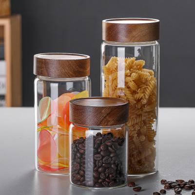 China Freshness Preservation Kitchen High Borosilicate Food Packaging Jars Tea Coffee Candy Scented TeaGlass Storage Tub Glass Bottle for sale