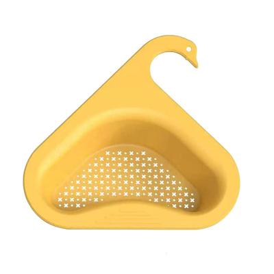 China Sustainable Swan Shape Sink Strainer for Kitchen Sink Triangular Corner Strainer Without Punch for sale