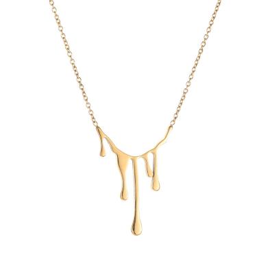 China TRENDY Fashion 18K Gold Plated Stainless Steel Jewelry Lava Shaped Pendant Necklace for sale