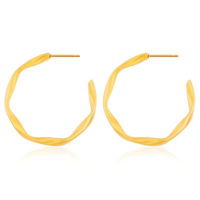 China FASHIONABLE Wholesale Simple Geometric Gold Stainless Steel Shaped Earrings for sale