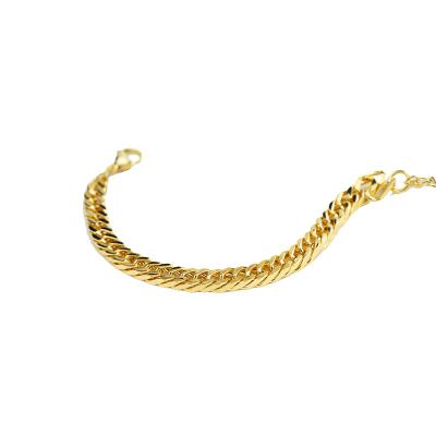 China TRENDY Wholesale 18k Gold Plated Jewelry Chunky Thick Cuban Chain Stainless Steel Bracelet for sale