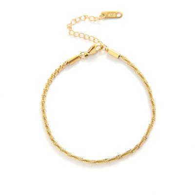 China FASHIONABLE Wholesale Gold Plated Stainless Steel Jewelry Twist Chain Personalized Simple Bracelet for sale