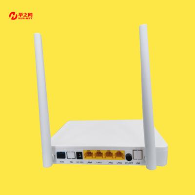 China Plastic support gepon 4 port 300Mbps dual mode wifi ONU with 2 antennas xpon ONT gpon ONU 4 LAN for sale