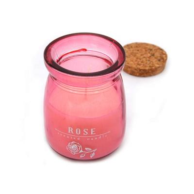 China Hot Selling Pudding Jar Candle LB01PZ Non-Toxic Small Size Aroma Scented Candle in Glass Pudding Jar with Cork Lid for sale