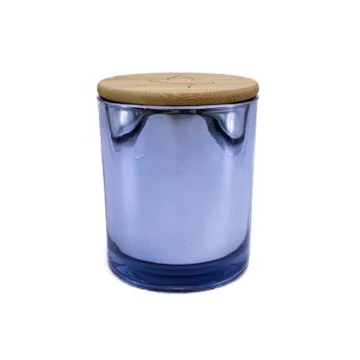 China Colorful Flame Holiday LA08D Luxurious And Dazzle Plated Glass Scented Candle for sale