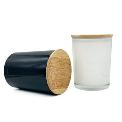 China Making Scented Candles LKA09P Customized Luxury Empty Glass Candle Container Jar With Metal Wood Bamboo Lid For Making Candles for sale