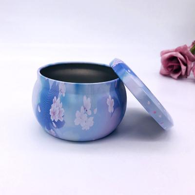 China LL11 Home Decoration Popular Multicolor Flower Decorative Tin Candle Jars Candle Holder With Lid For Candle Making for sale