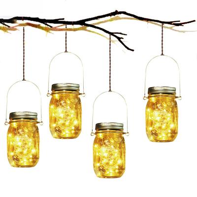 China Garden Mason Jar Lids Waterproof Outdoor Lighting Solar Powered 30 LED Firefly Fairy String Lights for sale