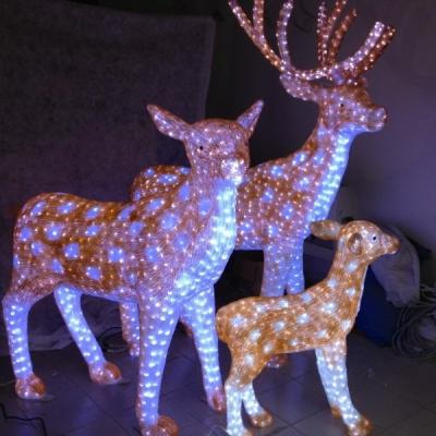 China Custom Outdoor Stainless Steel Decoration Light Animal Shaped 3D LED Christmas Light Reindeer for sale