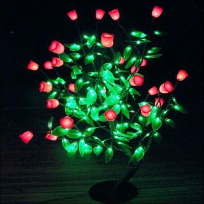 China Decorative Outdoor Indoor Decoration Rose Led Small Tree Lights Christmas Garden Led Small Tree Lights for sale