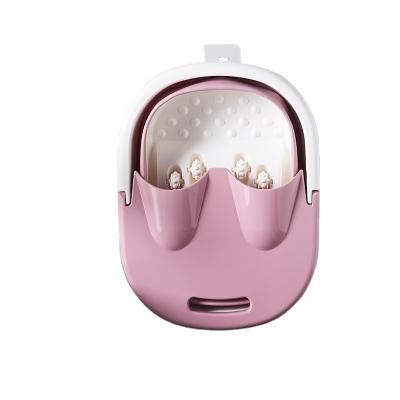 China Yiwu Electric Vibrating Foot Heat Bubble 4 Rollers Waterfall Foot Wash Spa Bath Massager for Relaxation and Rejuvenation for sale