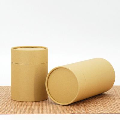 中国 Eco Friendly Recycled Materials Black Tea Containers Kraft Paper Biodegradable Cosmetic Tube Packaging Custom Printed Round Tea Box 販売のため