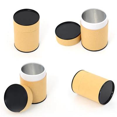 China Recycled Compound Materials Cardboard Velvet Round Cardboard Bouquet Cylinder Gift Tea Box Compound Paper Tube Cans Packaging for sale