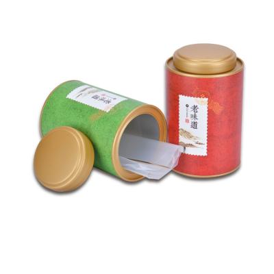 China Recycled Materials Sunshine Packing Custom Recyclable Round Paper Tube Packaging Custom Cylinder Tea Food Packaging Box à venda