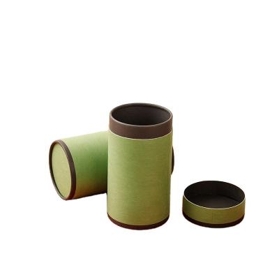 Chine Recycled Materials Capsule Food Grade Airtight Compound Easy Peel Off Lid Original Design Small Green Red Tea Packaging Paper Cans Tube Box à vendre