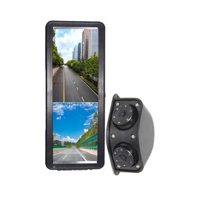 China 3 Split Image 12.3 Inch AHD DVR Recorder Monitor Rear View Side View Mirrorcams Display Camera Monitor For Mirrorless Truck Bus for sale