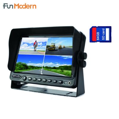 China 4ch Recorder Same Time Bus Truck DVR 7inch Monitor Dash Cam Rearview System Camera VCR CCTV Vehicle for sale