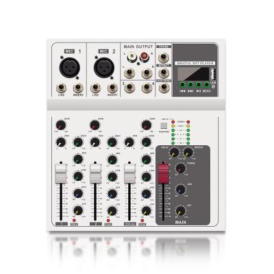 China Disco\bar\club\F4 Usb white home Mini Mixer Multifunctional Portable Mixer for professional home karaoke mixer for sale